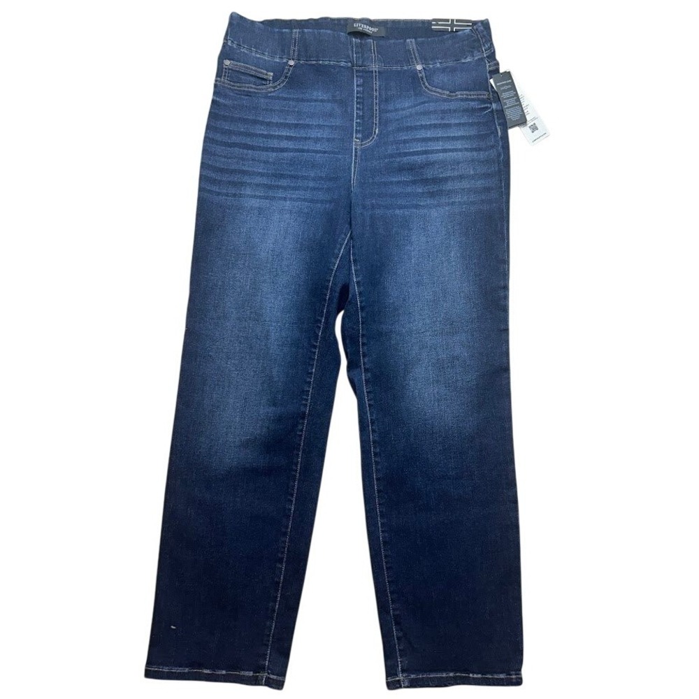 Liverpool Los Angeles Eco‎ Chloe Pull On Jeans 16W Dark Wash Indigo High Rise